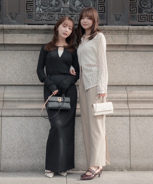 SENEE（セニー）の「side belt skirt（サイドベルトスカート）（スカート・レディース・ブラック/ベージュ・MEDIUM/SMALL）」の18枚目の写真