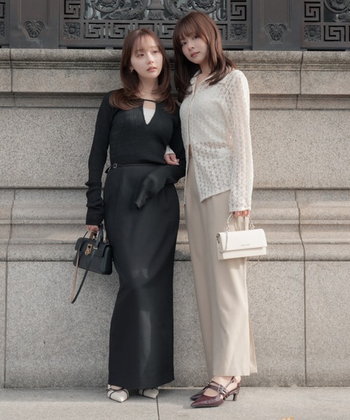 SENEE（セニー）の「side belt skirt（サイドベルトスカート）（スカート・レディース・ブラック/ベージュ・MEDIUM/SMALL）」の19枚目の写真