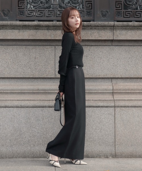 SENEE（セニー）の「side belt skirt（サイドベルトスカート）（スカート・レディース・ブラック/ベージュ・MEDIUM/SMALL）」の16枚目の写真
