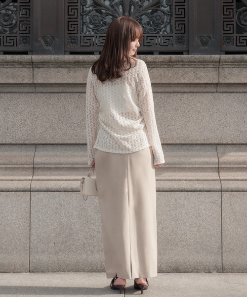 SENEE（セニー）の「side belt skirt（サイドベルトスカート）（スカート・レディース・ブラック/ベージュ・MEDIUM/SMALL）」の14枚目の写真