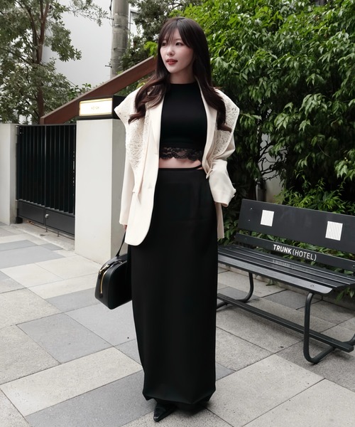 SENEE（セニー）の「side belt skirt（サイドベルトスカート）（スカート・レディース・ブラック/ベージュ・MEDIUM/SMALL）」の22枚目の写真