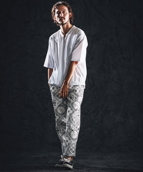 wjk reluxe(ダブルジェーケーリラックス)の「mt10162-cool touch key neck pullover キーネックプルオーバー(WR26S-07)(Tシャツ/カットソー・メンズ・グレイッシュベージュ/ネイビー/ホワイト・L/M/S)」の6枚目の写真