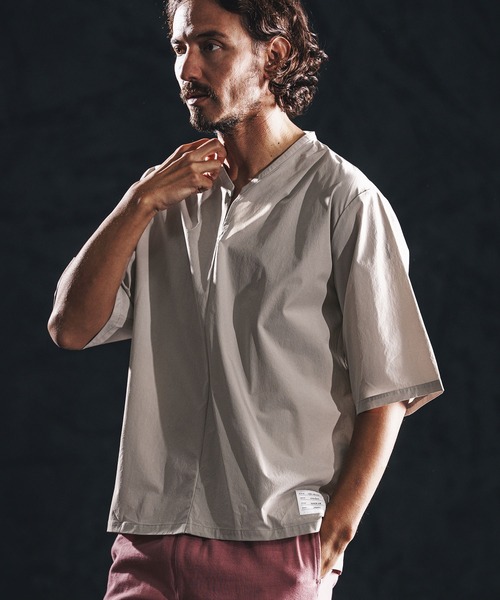 wjk reluxe(ダブルジェーケーリラックス)の「mt10162-cool touch key neck pullover キーネックプルオーバー(WR26S-07)(Tシャツ/カットソー・メンズ・グレイッシュベージュ/ネイビー/ホワイト・L/M/S)」の8枚目の写真