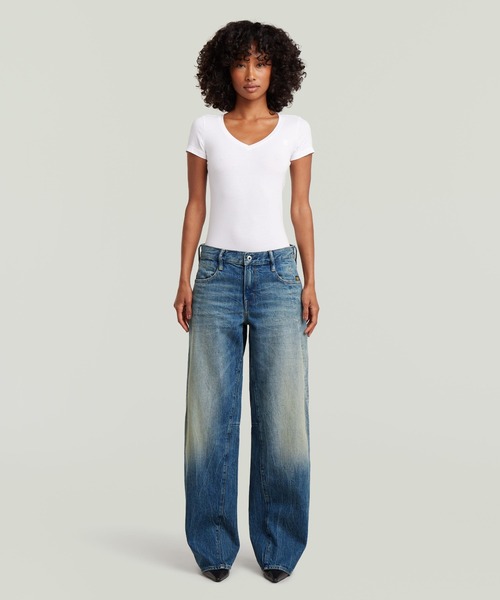 G-STAR(ジースター)の「CONTOR 3D LOOSE JEANS/ヴィンテージライク立体裁断ワイドルーズジーンズ/L28(デニムパンツ・レディース・インディゴブルー・26inch/25inch/24inch/27inch)」の4枚目の写真