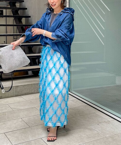 Rie Miller（リエミラー）の「【RM denim】フリルギャザーデニムブラウス（シャツ/ブラウス・レディース・ブルー系その他7/インディゴブルー・FREE）」の21枚目の写真