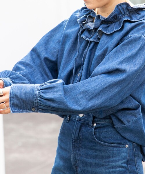 Rie Miller（リエミラー）の「【RM denim】フリルギャザーデニム