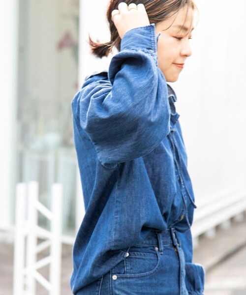 Rie Miller（リエミラー）の「【RM denim】フリルギャザーデニムブラウス（シャツ/ブラウス・レディース・ブルー系その他7/インディゴブルー・FREE）」の17枚目の写真