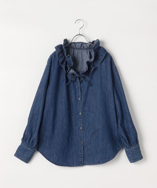 Rie Miller（リエミラー）の「【RM denim】フリルギャザーデニムブラウス（シャツ/ブラウス・レディース・ブルー系その他7/インディゴブルー・FREE）」の15枚目の写真