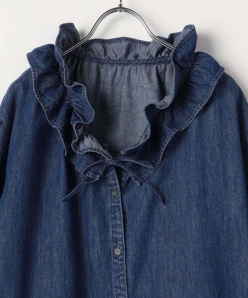 Rie Miller（リエミラー）の「【RM denim】フリルギャザーデニムブラウス（シャツ/ブラウス・レディース・ブルー系その他7/インディゴブルー・FREE）」の17枚目の写真