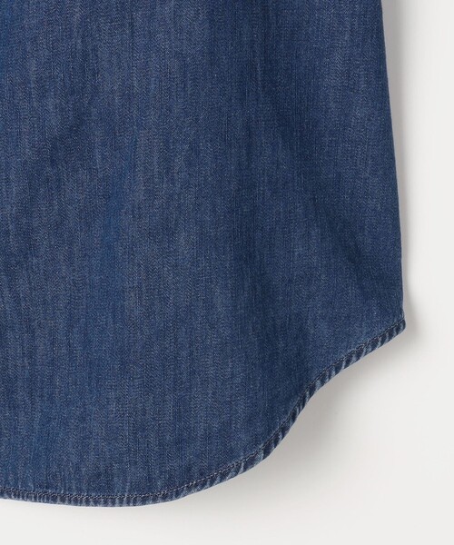 RM denim】フリルギャザーデニムブラウス（シャツ/ブラウス）｜Rie