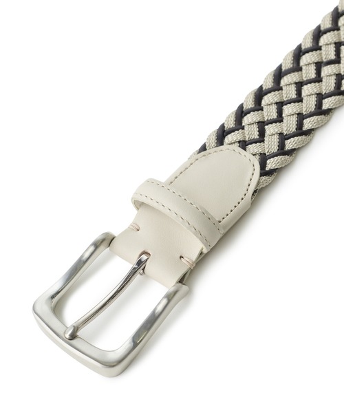 MEN'S BIGI(メンズビギ)の「レザーミックス イタリアンメッシュベルト(ベルト・メンズ・ネイビー/ベージュ/ブラック・02/03)」の14枚目の写真