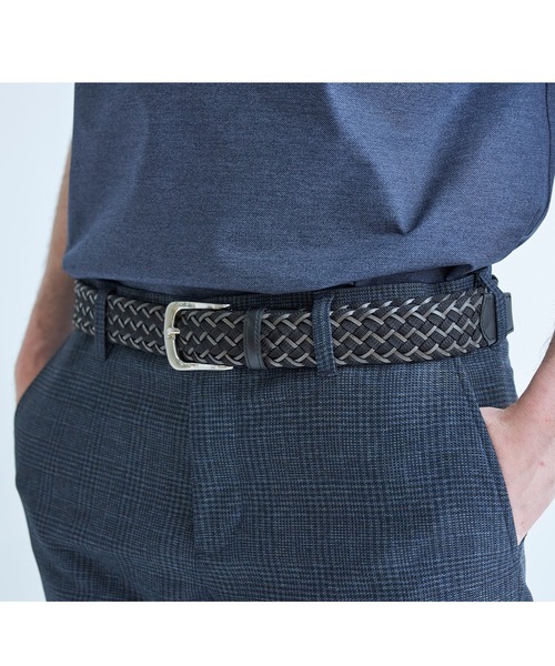 MEN'S BIGI(メンズビギ)の「レザーミックス イタリアンメッシュベルト(ベルト・メンズ・ネイビー/ベージュ/ブラック・02/03)」の6枚目の写真