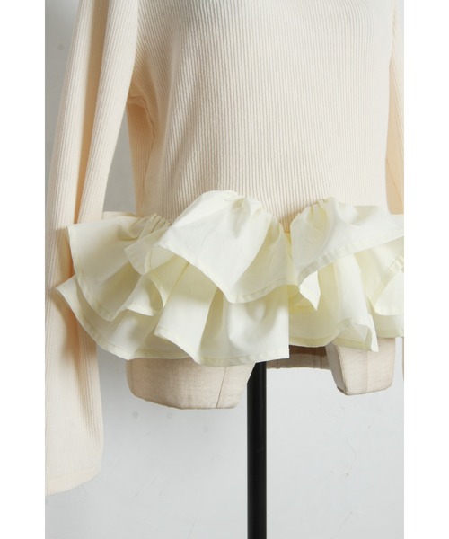 ARVELLIA(アルベリア)の「PEPLIUM CONTRAST KNIT(ニット/セーター・レディース・アイボリー/ブラック・M)」の21枚目の写真