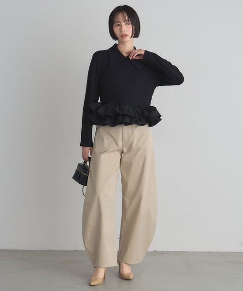 ARVELLIA(アルベリア)の「PEPLIUM CONTRAST KNIT(ニット/セーター・レディース・アイボリー/ブラック・M)」の10枚目の写真