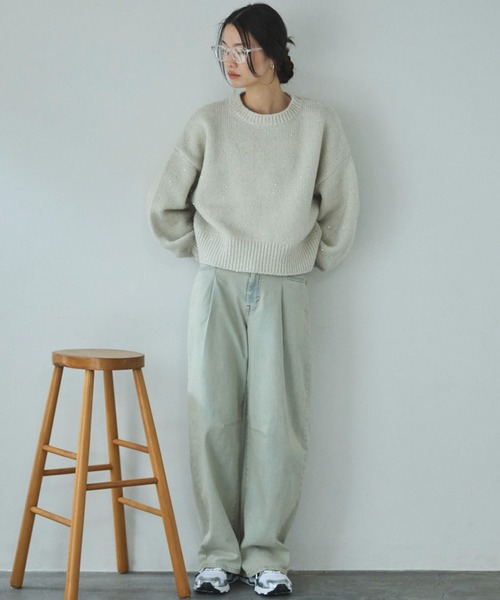 Doux archives（ドゥアルシーヴ）の「HANA TUCK CURVE TAPERED（デニムパンツ・レディース・ピンク/サックスブルー/ブルー・SMALL/MEDIUM）」の5枚目の写真