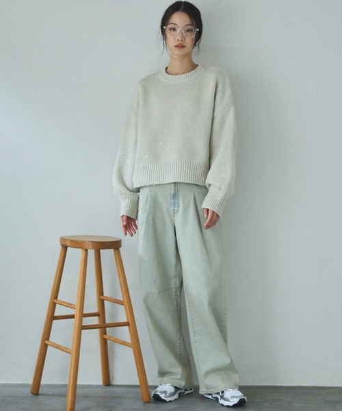 Doux archives（ドゥアルシーヴ）の「HANA TUCK CURVE TAPERED（デニムパンツ・レディース・ピンク/サックスブルー/ブルー・SMALL/MEDIUM）」の8枚目の写真