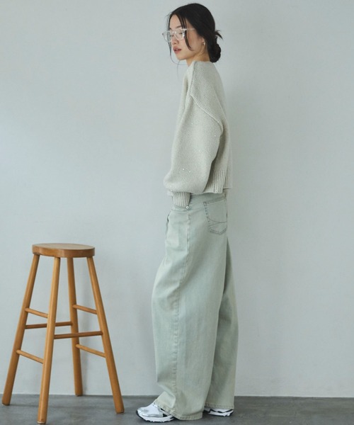 Doux archives（ドゥアルシーヴ）の「HANA TUCK CURVE TAPERED（デニムパンツ・レディース・ピンク/サックスブルー/ブルー・SMALL/MEDIUM）」の9枚目の写真