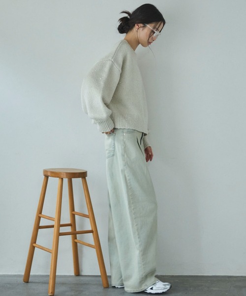 Doux archives（ドゥアルシーヴ）の「HANA TUCK CURVE TAPERED（デニムパンツ・レディース・ピンク/サックスブルー/ブルー・SMALL/MEDIUM）」の13枚目の写真