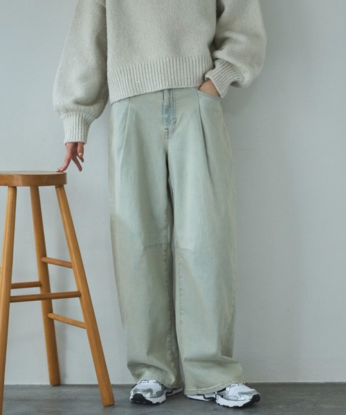Doux archives（ドゥアルシーヴ）の「HANA TUCK CURVE TAPERED（デニムパンツ・レディース・ピンク/サックスブルー/ブルー・SMALL/MEDIUM）」の14枚目の写真