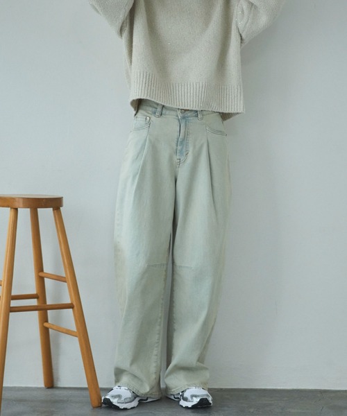 Doux archives（ドゥアルシーヴ）の「HANA TUCK CURVE TAPERED（デニムパンツ・レディース・ピンク/サックスブルー/ブルー・SMALL/MEDIUM）」の15枚目の写真