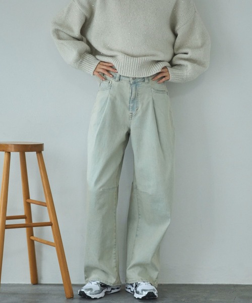 Doux archives（ドゥアルシーヴ）の「HANA TUCK CURVE TAPERED（デニムパンツ・レディース・ピンク/サックスブルー/ブルー・SMALL/MEDIUM）」の16枚目の写真