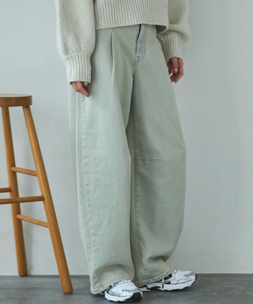 Doux archives（ドゥアルシーヴ）の「HANA TUCK CURVE TAPERED（デニムパンツ・レディース・ピンク/サックスブルー/ブルー・SMALL/MEDIUM）」の20枚目の写真
