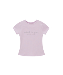 Provocation lettering ribbed tee - pink