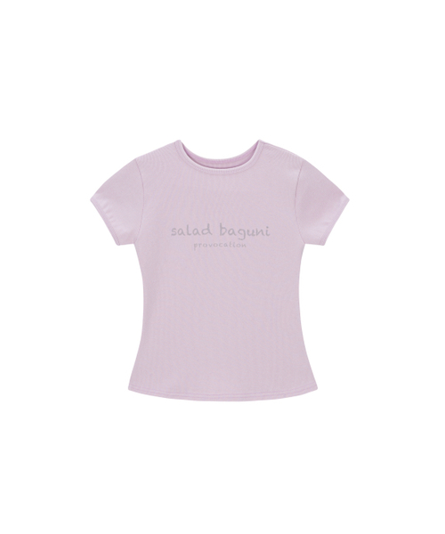 SALAD BAGUNI(サラダバグニ)の「Provocation lettering ribbed tee - pink(Tシャツ/カットソー・レディース・その他・FREE)」の1枚目の写真
