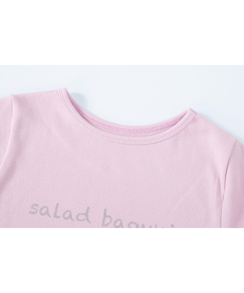 SALAD BAGUNI(サラダバグニ)の「Provocation lettering ribbed tee - pink(Tシャツ/カットソー・レディース・その他・FREE)」の3枚目の写真