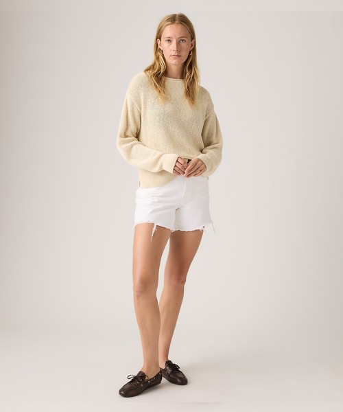 Levi's(リーバイス)の「Levi's/リーバイス RIBCAGE ショーツ ホワイト(デニムパンツ・レディース・ホワイト・23inch/24inch/25inch/26inch/27inch/28inch)」の2枚目の写真