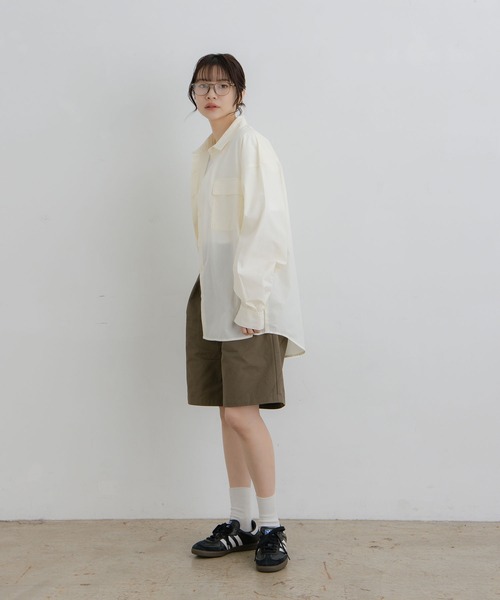 flaner（フラネ）の「Loose tack half pants / ルーズタックハーフパンツ（その他パンツ・レディース・ブラウン/ブラック・LARGE/MEDIUM/SMALL）」の14枚目の写真