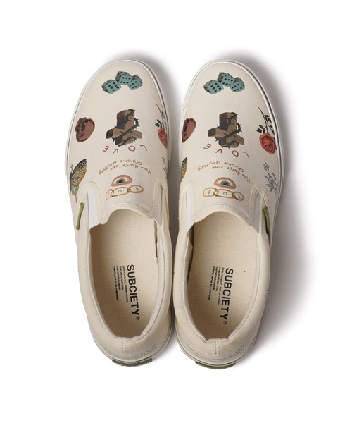 Subciety(サブサエティ)の「Memorial slip-on(スリッポン・メンズ・ホワイト/ブラック・SMALL/MEDIUM/LARGE/X-LARGE)」の5枚目の写真