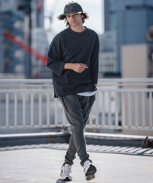 CAMBIO(カンビオ)の「mlt5547- Relax Silhouette Raglan Sleeve Tee 7分袖ラグランTシャツ(AI-261-008)(Tシャツ/カットソー・メンズ・ホワイト/ブラック/ネイビー・S/M/L)」の7枚目の写真