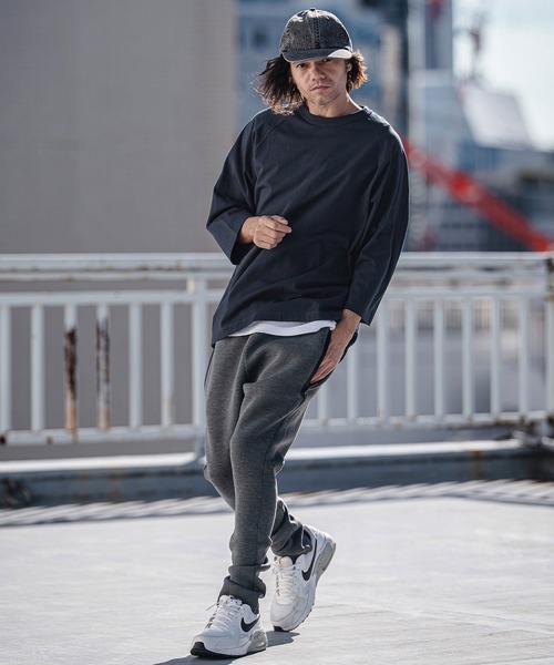 CAMBIO(カンビオ)の「mlt5547- Relax Silhouette Raglan Sleeve Tee 7分袖ラグランTシャツ(AI-261-008)(Tシャツ/カットソー・メンズ・ホワイト/ブラック/ネイビー・S/M/L)」の8枚目の写真