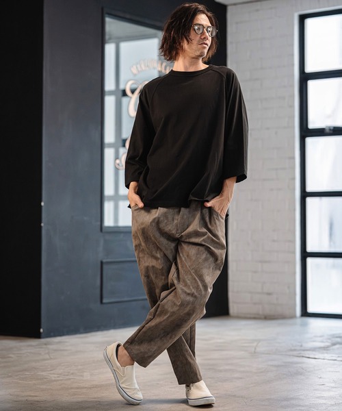 CAMBIO(カンビオ)の「mlt5547- Relax Silhouette Raglan Sleeve Tee 7分袖ラグランTシャツ(AI-261-008)(Tシャツ/カットソー・メンズ・ホワイト/ブラック/ネイビー・S/M/L)」の14枚目の写真