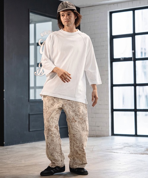 CAMBIO(カンビオ)の「mlt5547- Relax Silhouette Raglan Sleeve Tee 7分袖ラグランTシャツ(AI-261-008)(Tシャツ/カットソー・メンズ・ホワイト/ブラック/ネイビー・S/M/L)」の20枚目の写真