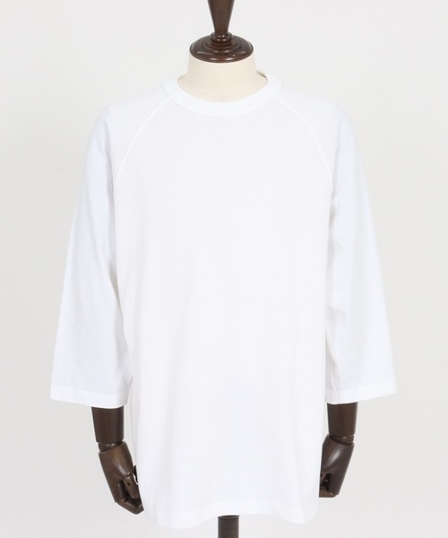 CAMBIO(カンビオ)の「mlt5547- Relax Silhouette Raglan Sleeve Tee 7分袖ラグランTシャツ(AI-261-008)(Tシャツ/カットソー・メンズ・ホワイト/ブラック/ネイビー・S/M/L)」の21枚目の写真