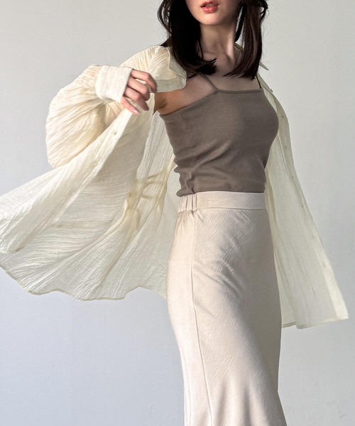 junoah(ジュノア)の「バックレースアップシアーシャツ(シャツ/ブラウス・レディース・ホワイト/アイボリー/ブラック・LARGE/MEDIUM/SMALL)」の5枚目の写真