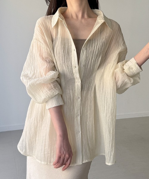 junoah(ジュノア)の「バックレースアップシアーシャツ(シャツ/ブラウス・レディース・ホワイト/アイボリー/ブラック・LARGE/MEDIUM/SMALL)」の8枚目の写真