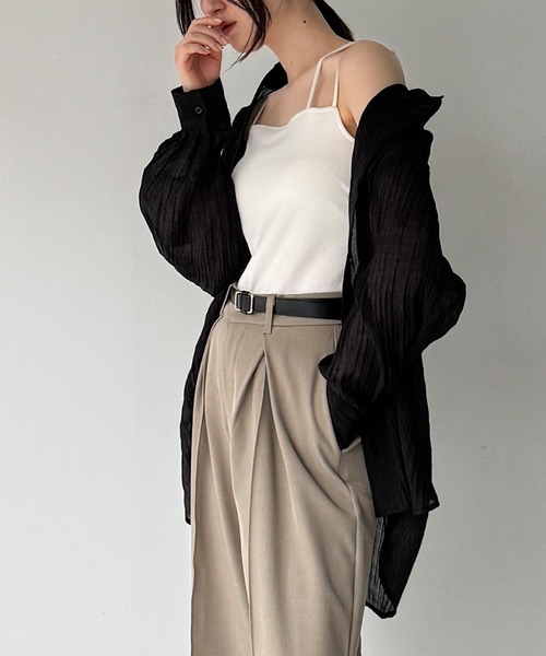 junoah(ジュノア)の「バックレースアップシアーシャツ(シャツ/ブラウス・レディース・ホワイト/アイボリー/ブラック・LARGE/MEDIUM/SMALL)」の11枚目の写真