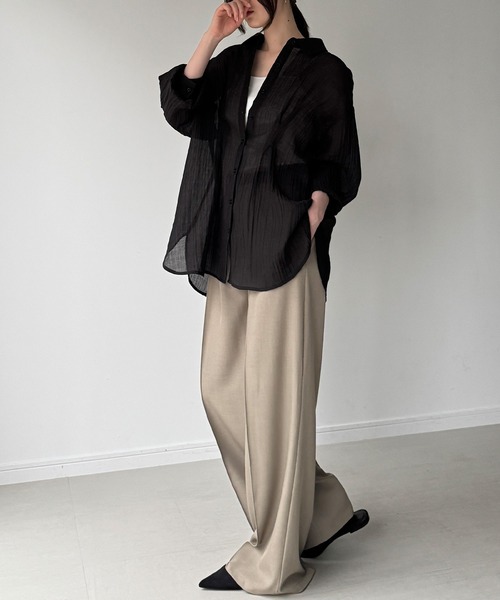 junoah(ジュノア)の「バックレースアップシアーシャツ(シャツ/ブラウス・レディース・ホワイト/アイボリー/ブラック・LARGE/MEDIUM/SMALL)」の14枚目の写真