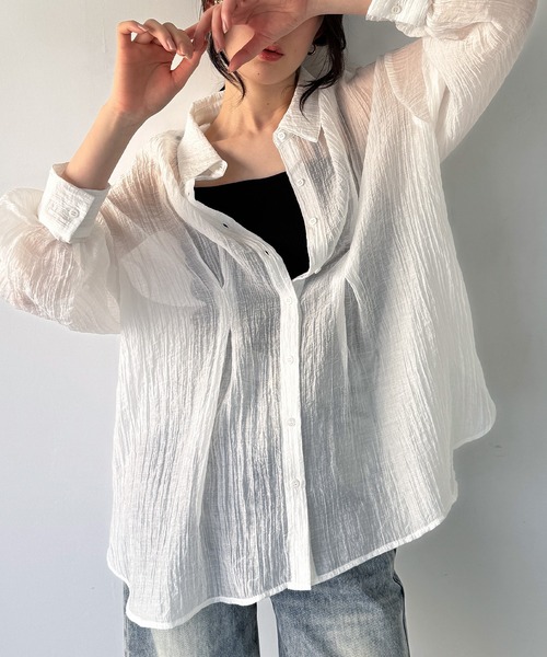 junoah(ジュノア)の「バックレースアップシアーシャツ(シャツ/ブラウス・レディース・ホワイト/アイボリー/ブラック・LARGE/MEDIUM/SMALL)」の16枚目の写真