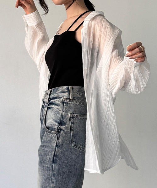 junoah(ジュノア)の「バックレースアップシアーシャツ(シャツ/ブラウス・レディース・ホワイト/アイボリー/ブラック・LARGE/MEDIUM/SMALL)」の18枚目の写真