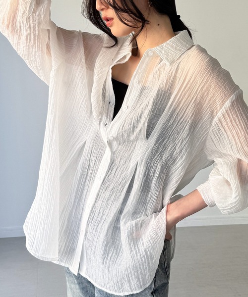 junoah(ジュノア)の「バックレースアップシアーシャツ(シャツ/ブラウス・レディース・ホワイト/アイボリー/ブラック・LARGE/MEDIUM/SMALL)」の19枚目の写真