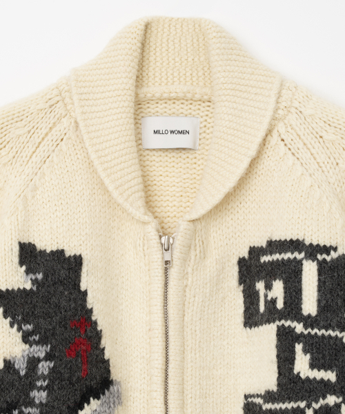 MILLO WOMEN（ミロウーマン）の「シンボルコウイチャンニットジップアップ [エクリュ]（カーディガン/ボレロ・レディース・その他・ONE SIZE）」の5枚目の写真