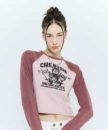 L6 CAT RAGLAN T-SHIRT(PINK)