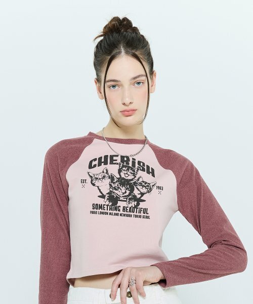 LARTIGENT(ラーティゼン)の「L6 CAT RAGLAN T-SHIRT(PINK)(Tシャツ/カットソー・レディース・その他・FREE)」の5枚目の写真