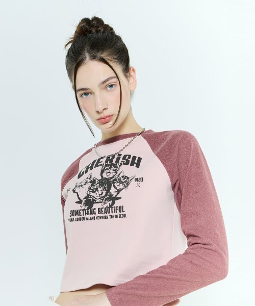 LARTIGENT(ラーティゼン)の「L6 CAT RAGLAN T-SHIRT(PINK)(Tシャツ/カットソー・レディース・その他・FREE)」の3枚目の写真