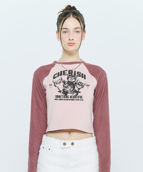 LARTIGENT(ラーティゼン)の「L6 CAT RAGLAN T-SHIRT(PINK)(Tシャツ/カットソー・レディース・その他・FREE)」の4枚目の写真