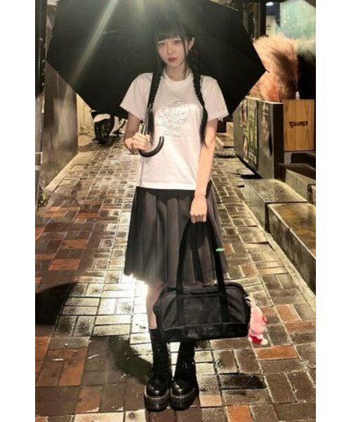 PRENDA(プレンダ)の「PRDA DENIM PATCH CREWNECK TEE WHITE(Tシャツ/カットソー・レディース・その他・FREE/S)」の4枚目の写真
